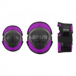 Ochraniacze dziecięce na nadgarstki, łokcie, kolana H110 PURPLE Nils
